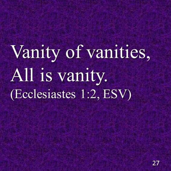 VANITY + VANITY = VANITY