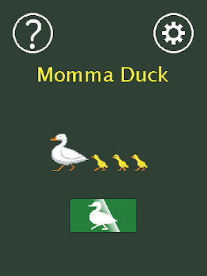 A screenshot from Momma Duck showing the main menu screen with mobile GUI scaling.
