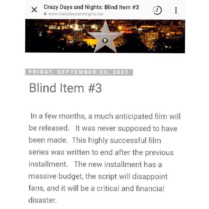 Criticism with a legitimate purpose Blind Item 3