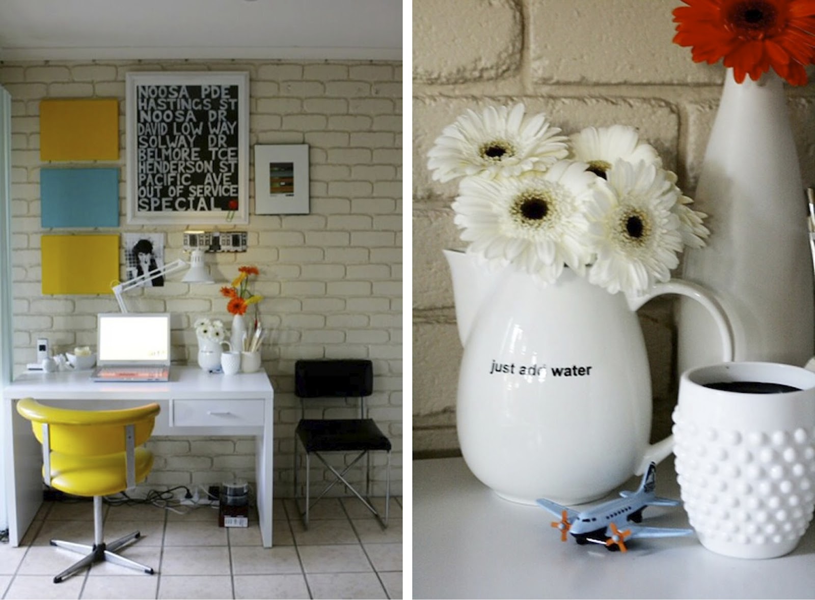{BLACK. WHITE. YELLOW.} Black, White, and Yellow Office Inspiration