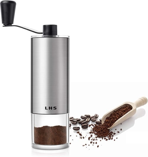 Review LHS Portable Hand Coffee Grinder with Ceramic Burr