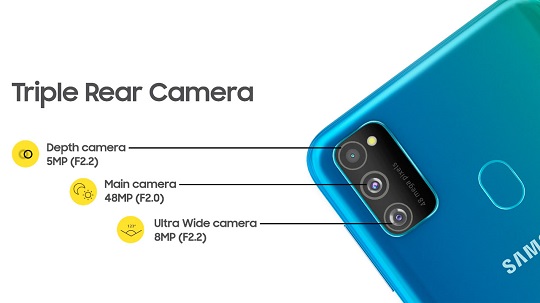 كاميرا ثلاثية على ظهر جلاكسى M30s Galaxy-M30s-Triple-camera