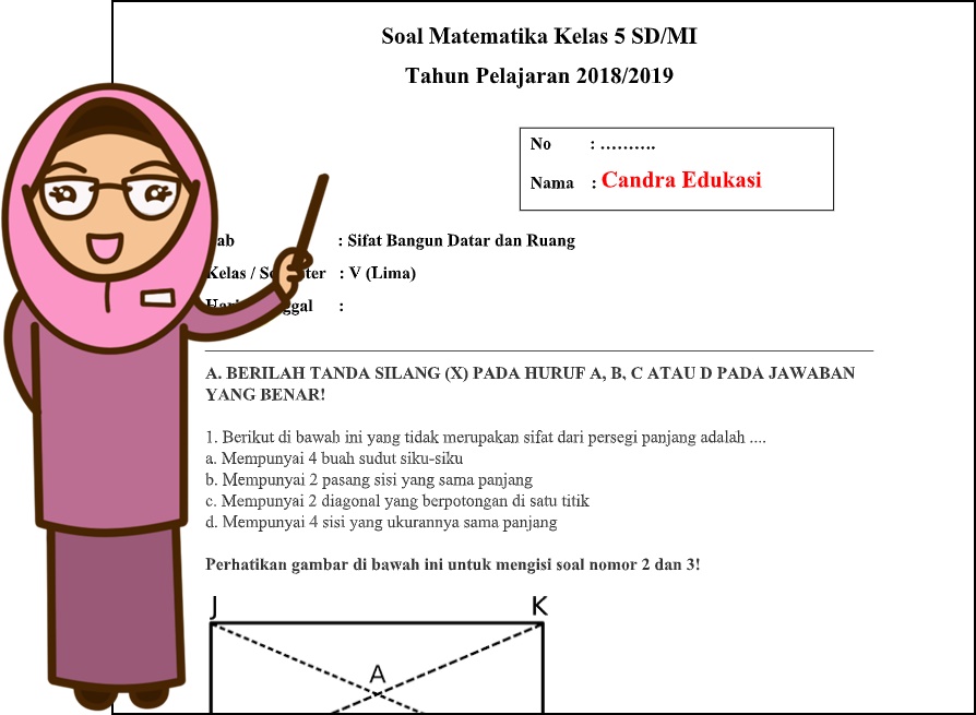 Soal Matematika Kelas 5 Sifat Bangun Datar dan Ruang Dan Kunci Jawaban