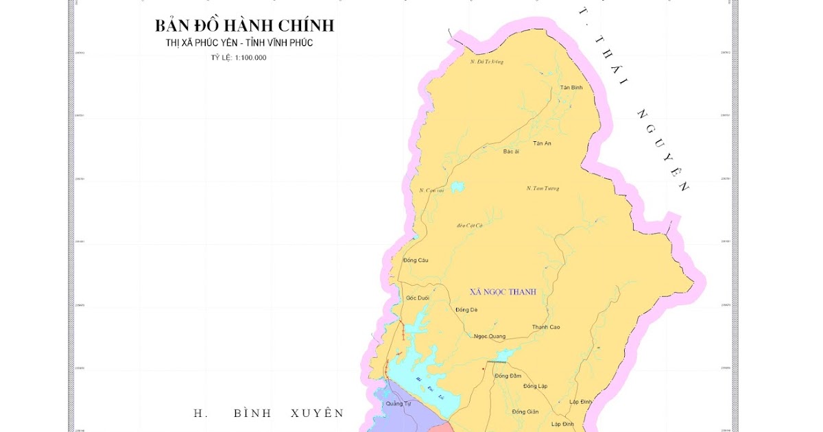 Bản đồ Thị xã Phúc Yên, Tỉnh Vĩnh Phúc - Bản đồ Vĩnh Phúc
