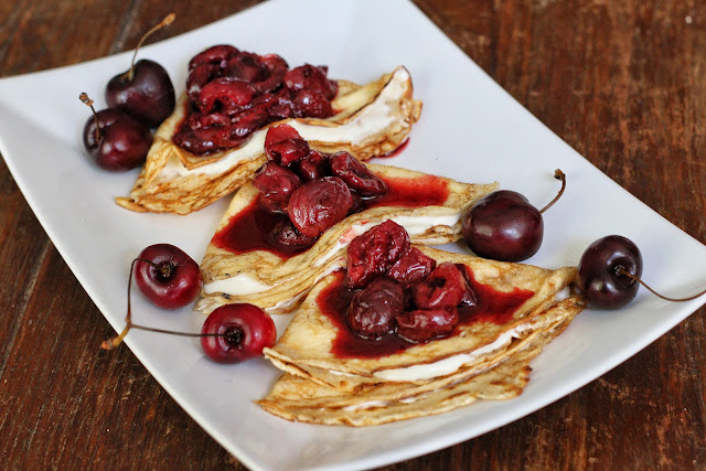 Ilse’s Kitchen: Crepes with Cherry Compote and Cream Cheese Filling