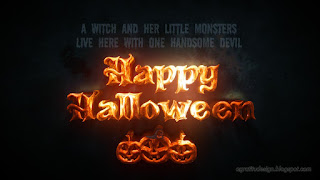 3d Gold Orange Happy Halloween Text Greeting And Quote With Halloween Pumpkin Dark Background