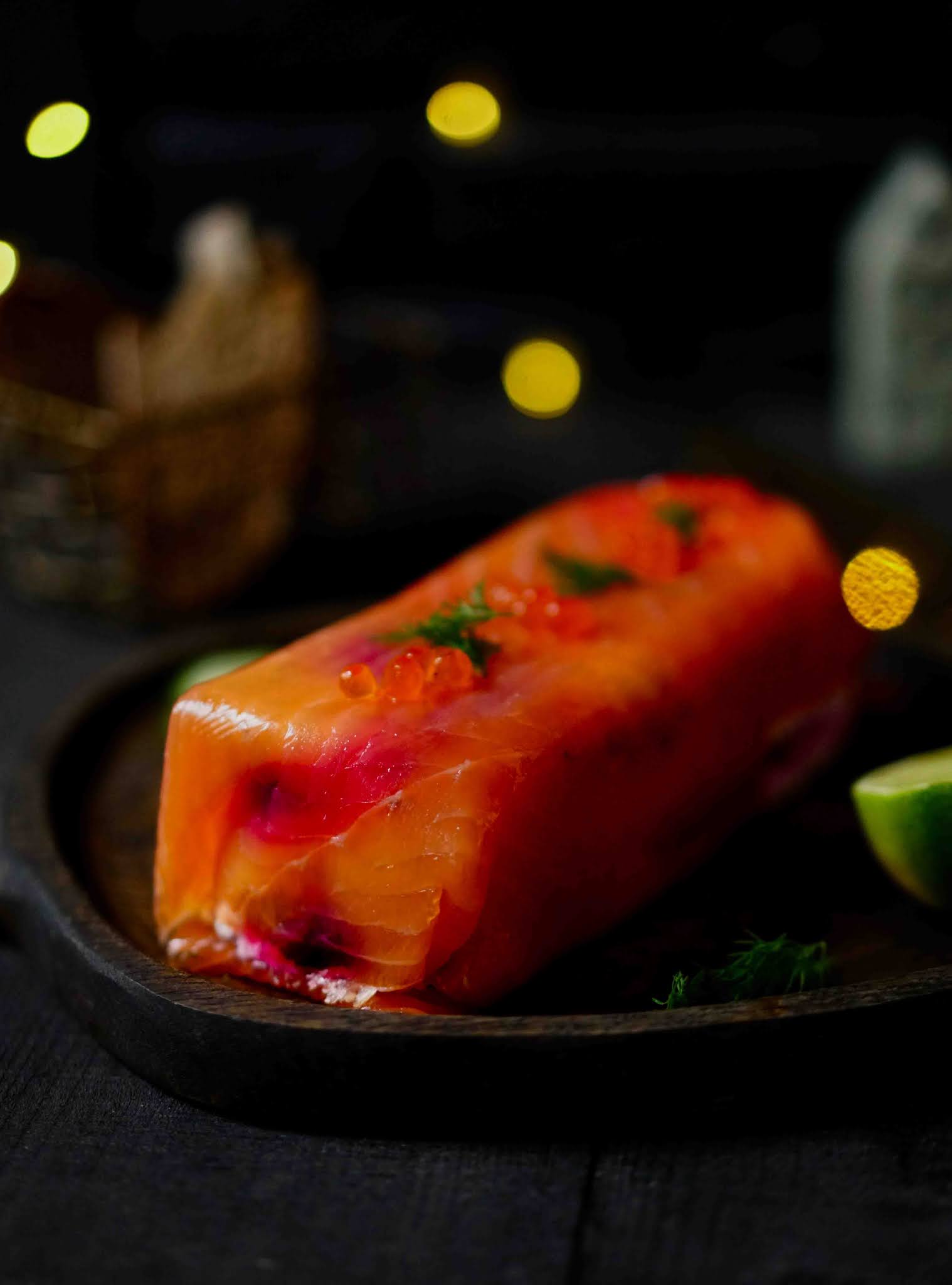 Terrine de saumon fumé , betterave et raifort / On dine chez Nanou