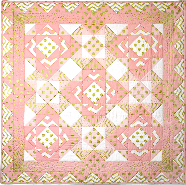 http://www.michaelmillerfabrics.com/inspiration/freequiltpatterns/glitz-pink-quilt.html