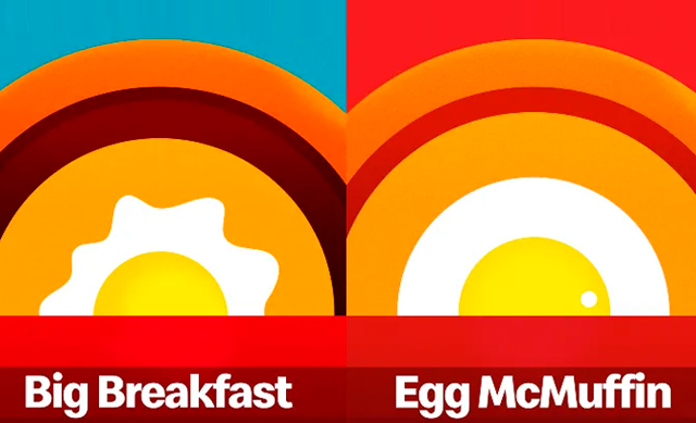 McDonald's reproduce diferentes amaneceres con ilustraciones de sus productos de desayuno