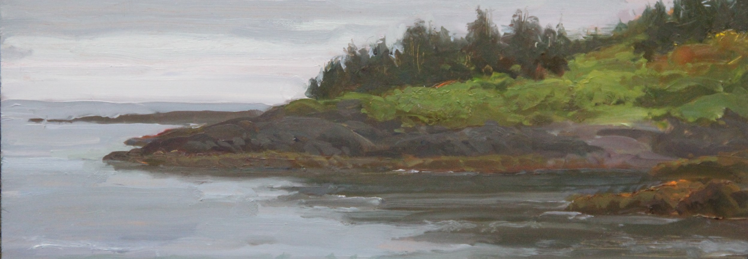 Rick Daskam Mostly Monhegan Paintings Gray Skies at Dead Man's Cove