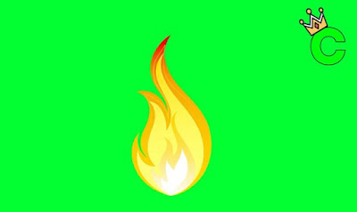 burning fire on green screen