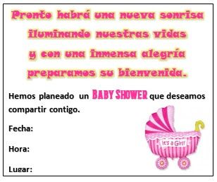 invitaciones de baby shower sencillas para niña rosadas bonitas para editar