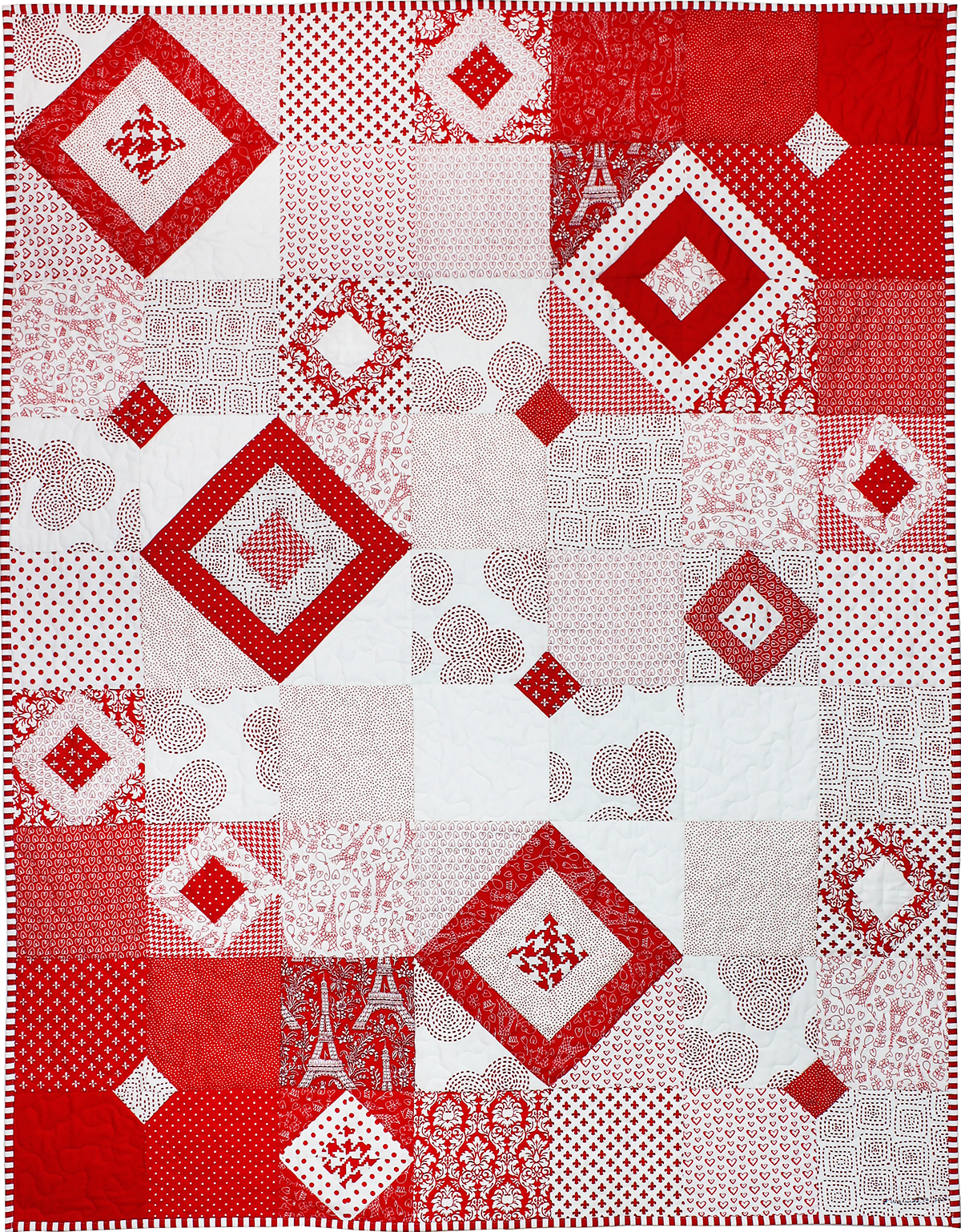 Quilt Inspiration: Free pattern day! Red and white quilts (part 1)