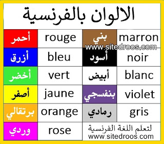 الالوان بالفرنسية les couleurs en français