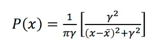 An equation for the Cauchy probability distribution.