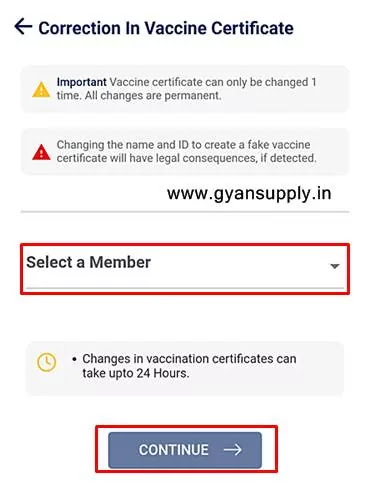 Vaccine Certificate Name Age Gender Correction kaise kare