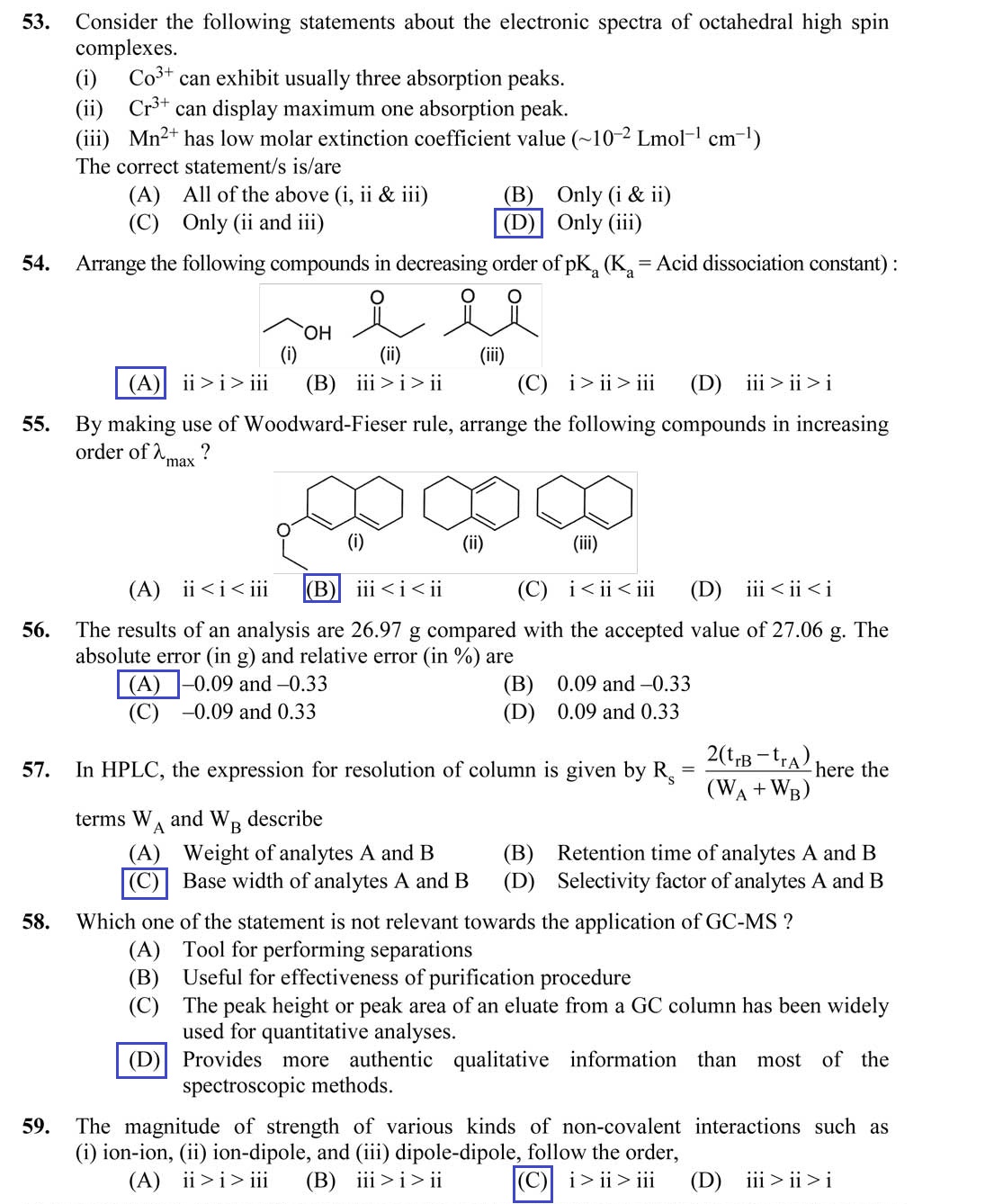 Scientific Officer (Chemistry) Question Paper and Answer Key Rank Files