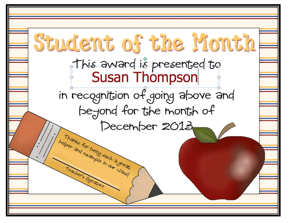 Free Printable Student Of The Month Certificate Templates