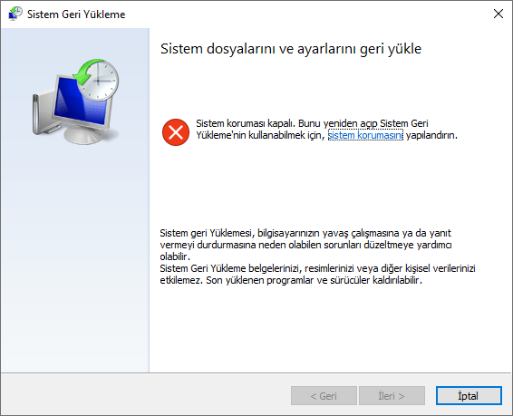 Sistem Geri Yükleme