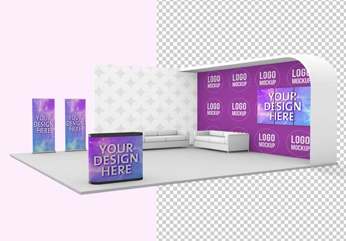 Trade Show Exhibition Isolated Stand Mockup Trade Show Exhibition Stand Mockup