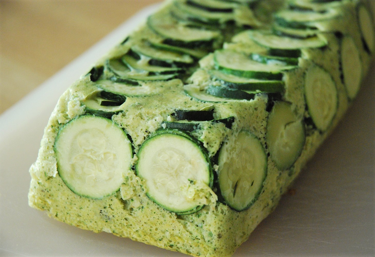 Terrine de courgettes et de petits pois à la menthe