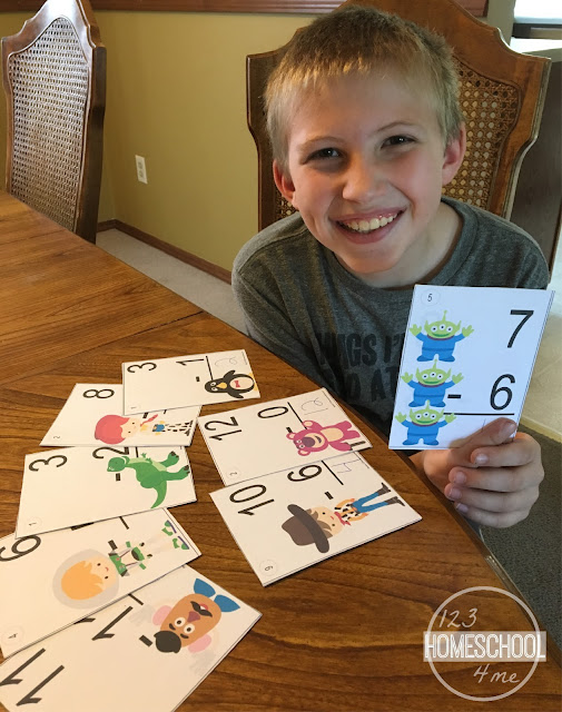 FREE Toy Story Subtraction Flashcards