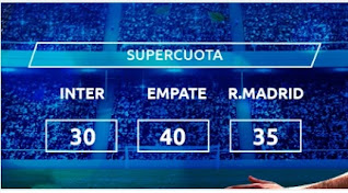 Mondobets supercuota Inter vs Real Madrid 25 noviembre 2020 Mondobets supercuota Inter vs Real Madrid 25 noviembre 2020