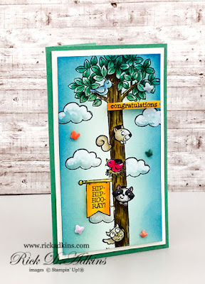 Mini Slimline Card using the Woodland Wonder Stamp Set from Stampin' Up!, The Spot Challenge 150 click here to learn more