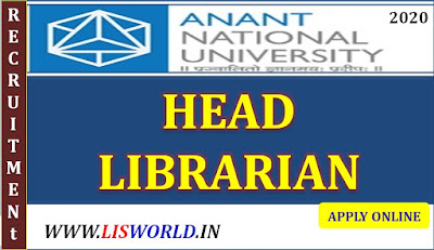 Recruitment for Head Librarian at Anant National University-Apply Now