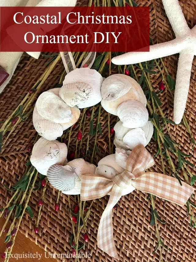 Coastal Christmas Shell Wreath Ornament DIY