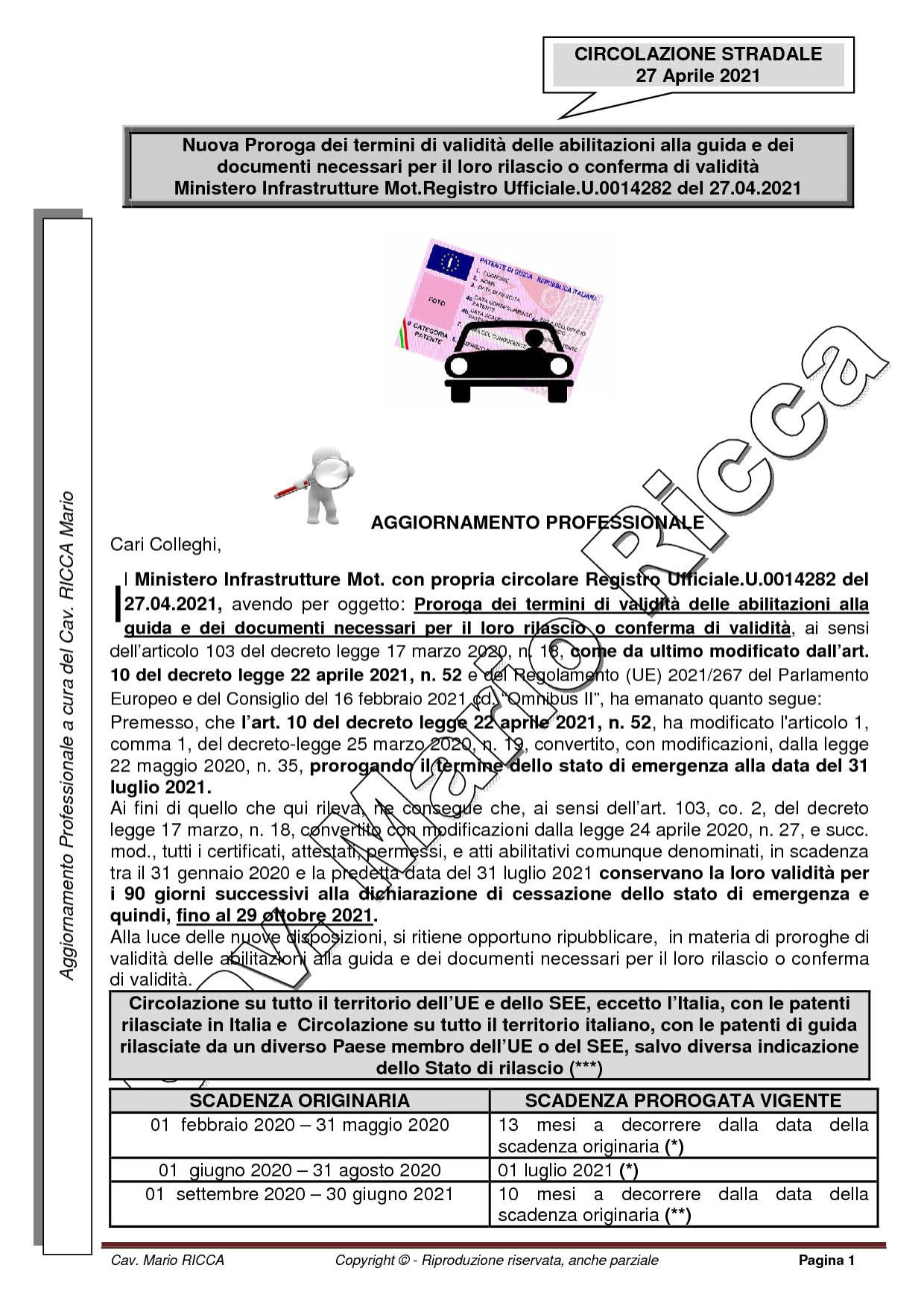 Polizia Locale Blog NUOVA PROROGA PATENTE CQC E ALTRI 27