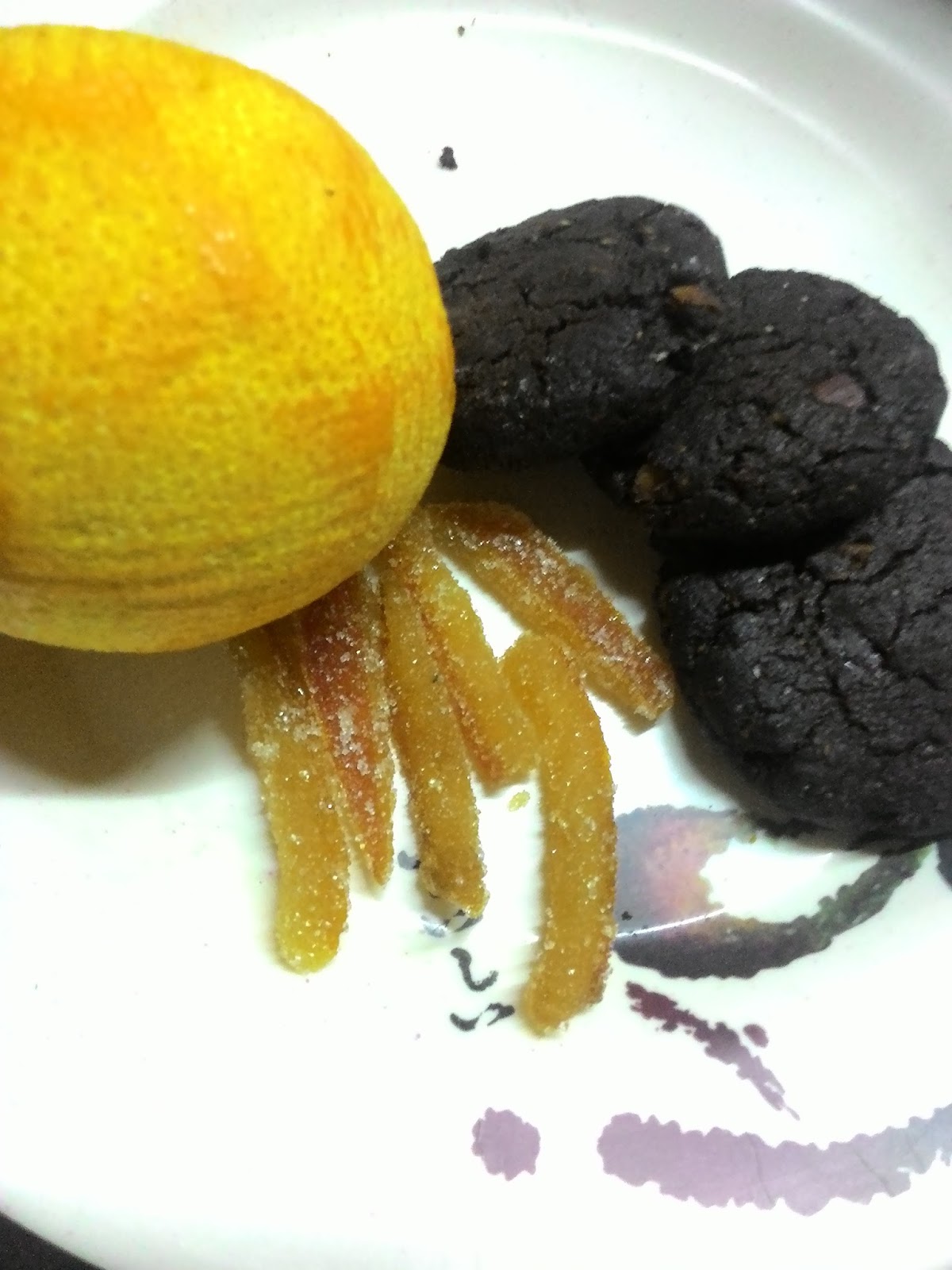 the sunkissed baker Dark Chocolate Orange cookies Almonds and Candied Orange Peels
