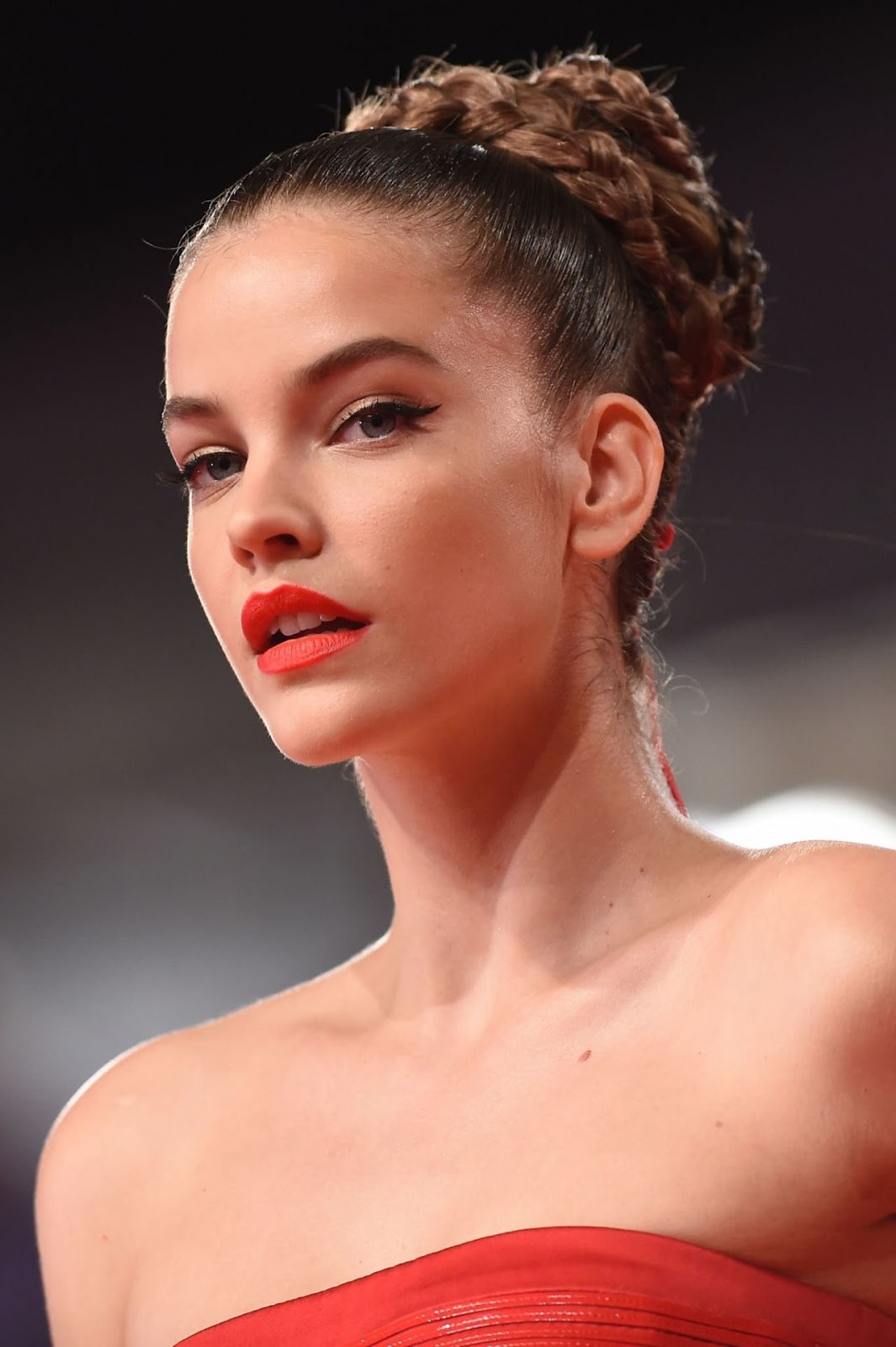Barbara Palvin in Red on Red Carpet – “Seberg” Screening at the 76th