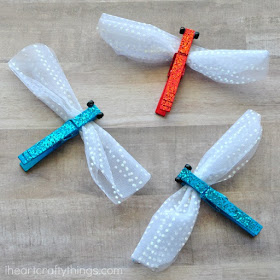 sparkly clothespin dragon fly craft for kids