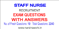 AIIMS STAFF NURSE EXAM QUESTIONS WITH ANSWERS