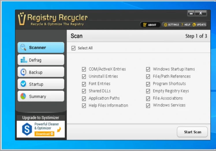 Registry Recycler :  Διαγράψετε τις  άχρηστες καταχωρήσεις μητρώου των Windows