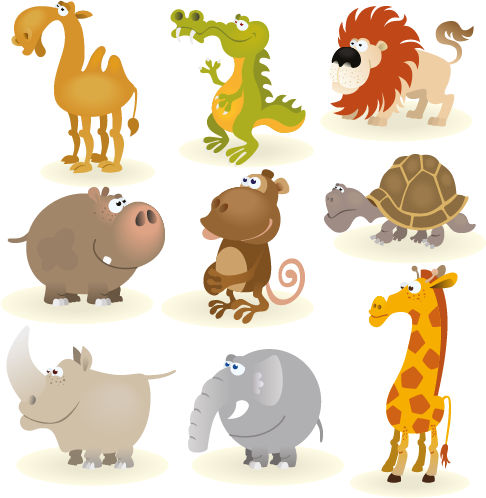 Animales tipo cartoon - vector