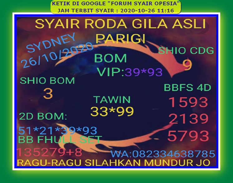 1 New Message Kode Syair Sydney 26 Oktober 2020 Forum Syair Togel Hongkong Singapura Sydney