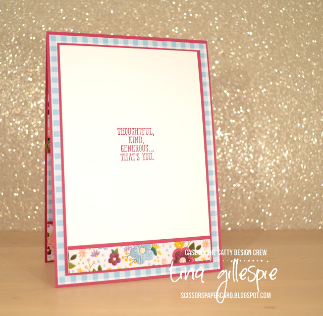 scissorspapercard, Stampin' Up!, CASEing The Catty, Needlepoint Nook DSP, Gingham Gala DSP, Thank You Thinlit, Well Said Bundle