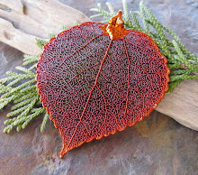 real iridescent copper dipped aspen leaf