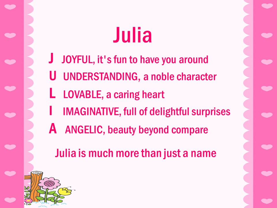 Acrostic Name Poems Julia