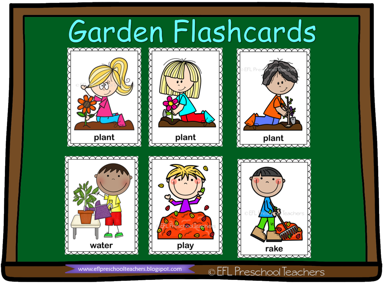 ESL/EFL Preschool Teachers Garden Unit Flashcards for the Kindergarten