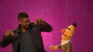 Usher, celebrity, Bert, the Word on the Street unique, Sesame Street Episode 4419 Judy and the Beast season 44