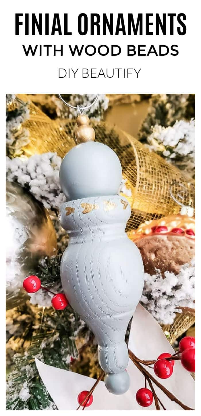 Wood finial christmas ornaments Clearance