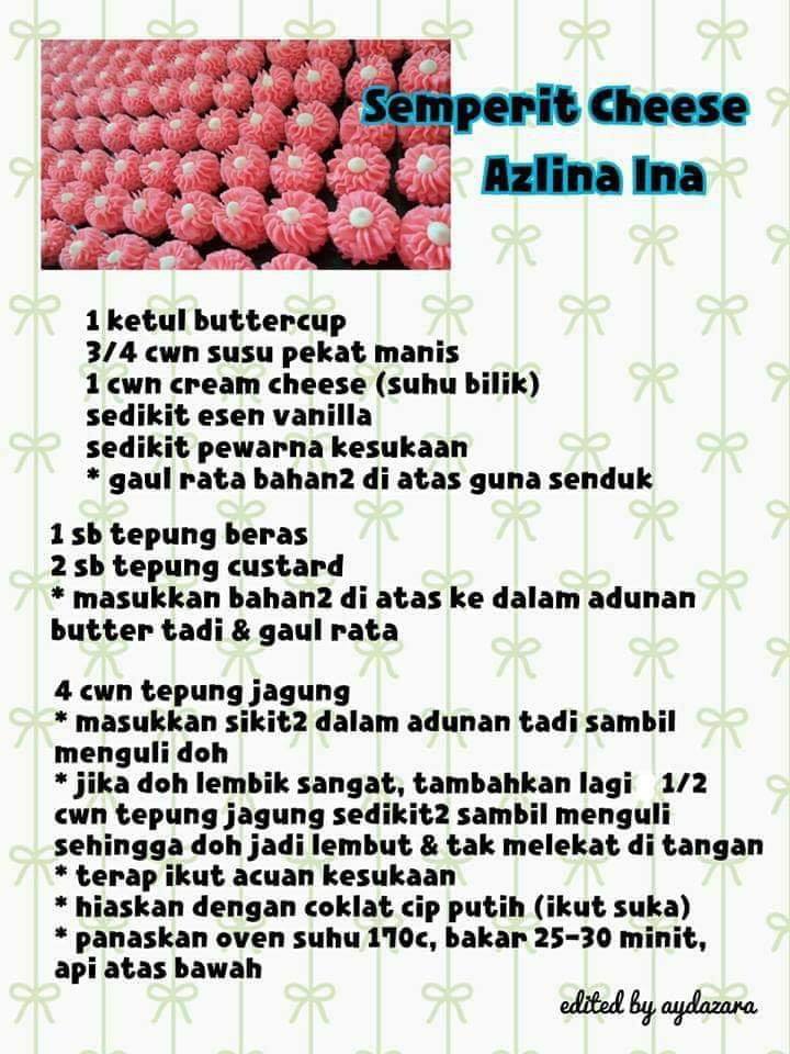 Koleksi Resepi Biskut Raya Azlina Ina 2019 Dessert Kek