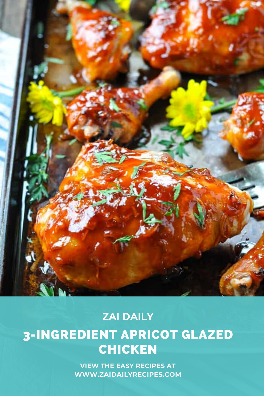 3Ingredient Apricot Glazed Chicken