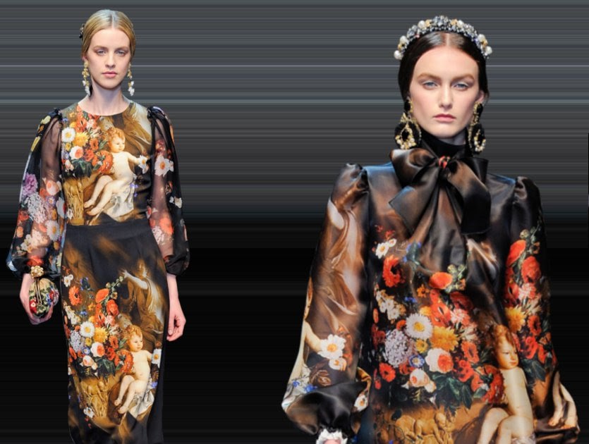 Fashion & Lifestyle: Angel Print Dresses... Dolce & Gabbana Fall 2012 ...