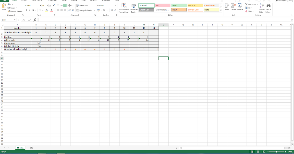 James.R Computer Science: ISBN Check digit
