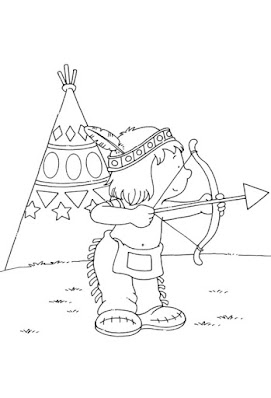 Desenhos de indios para colorir