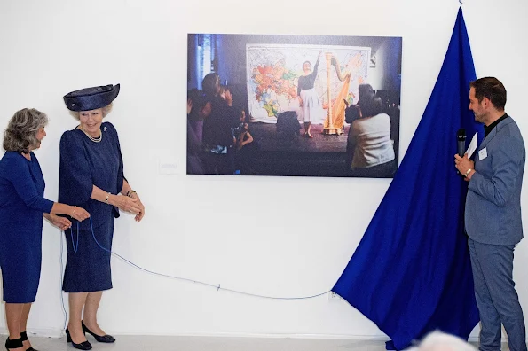 Princess Beatrix attends the official opening of the photo exhibition ‘Weer toekomst’ at the Museum Hilversum